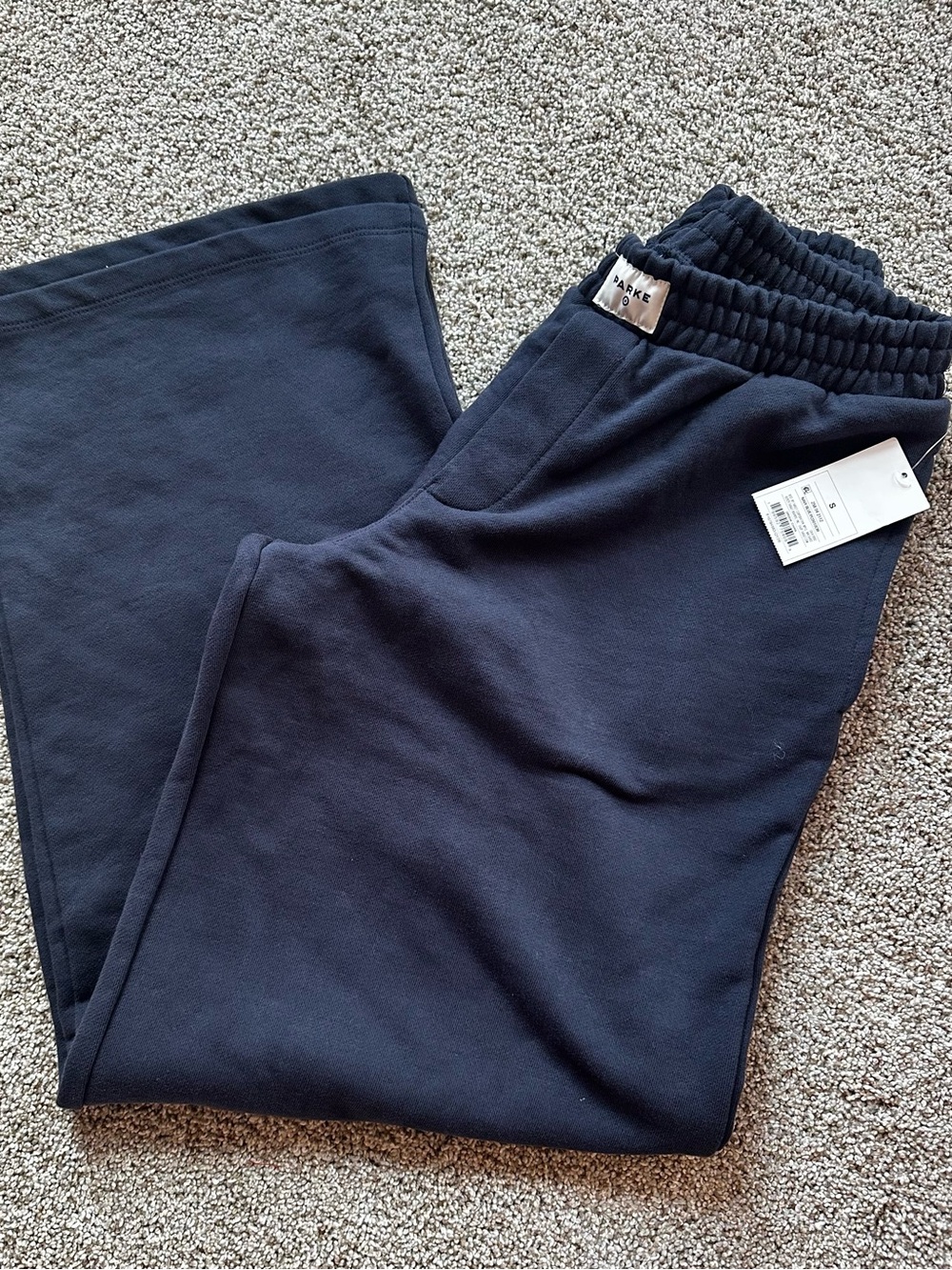 Parke high-rise Boxer Sweatpants Navy Brand New - Picture 2 of 3